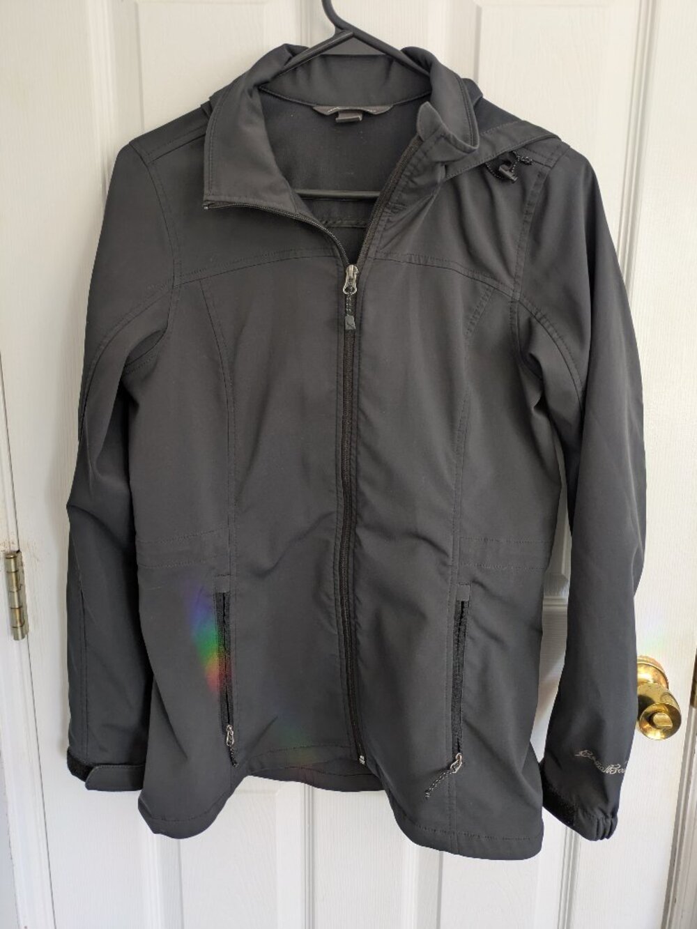 NWT Eddie Bauer Women’s Spring / Rain Jacket Small Black With Hood